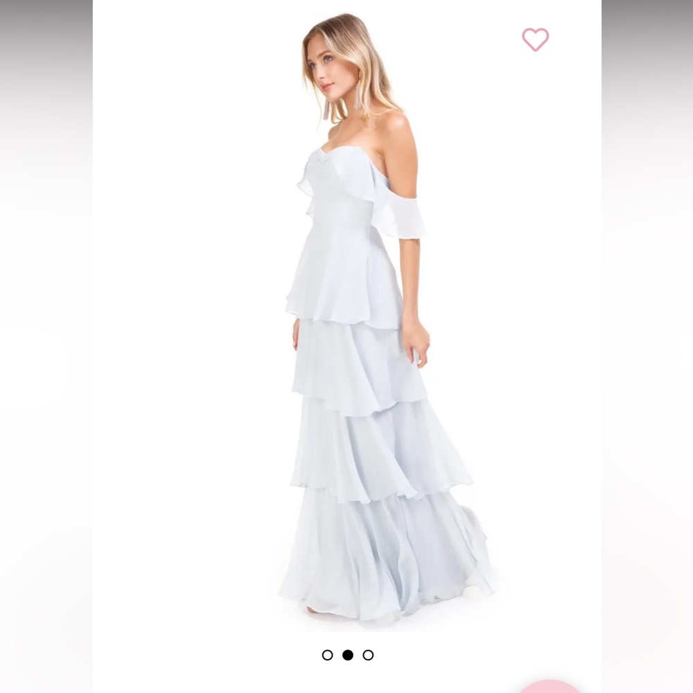 Wayf abby off the shoulder tiered maxi dress